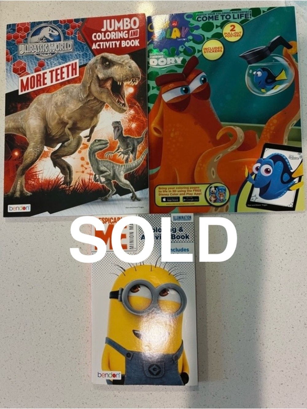 Kids Dinosaur and Minion Coloring and Activity Book Set